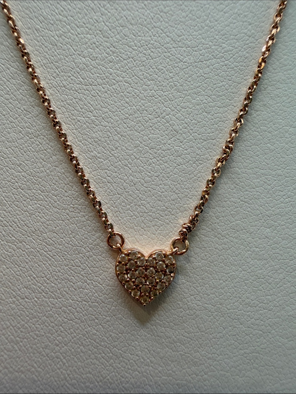 Kate Spade Yours Truly Rose Gold Pavé Heart Mini Pendant Necklace